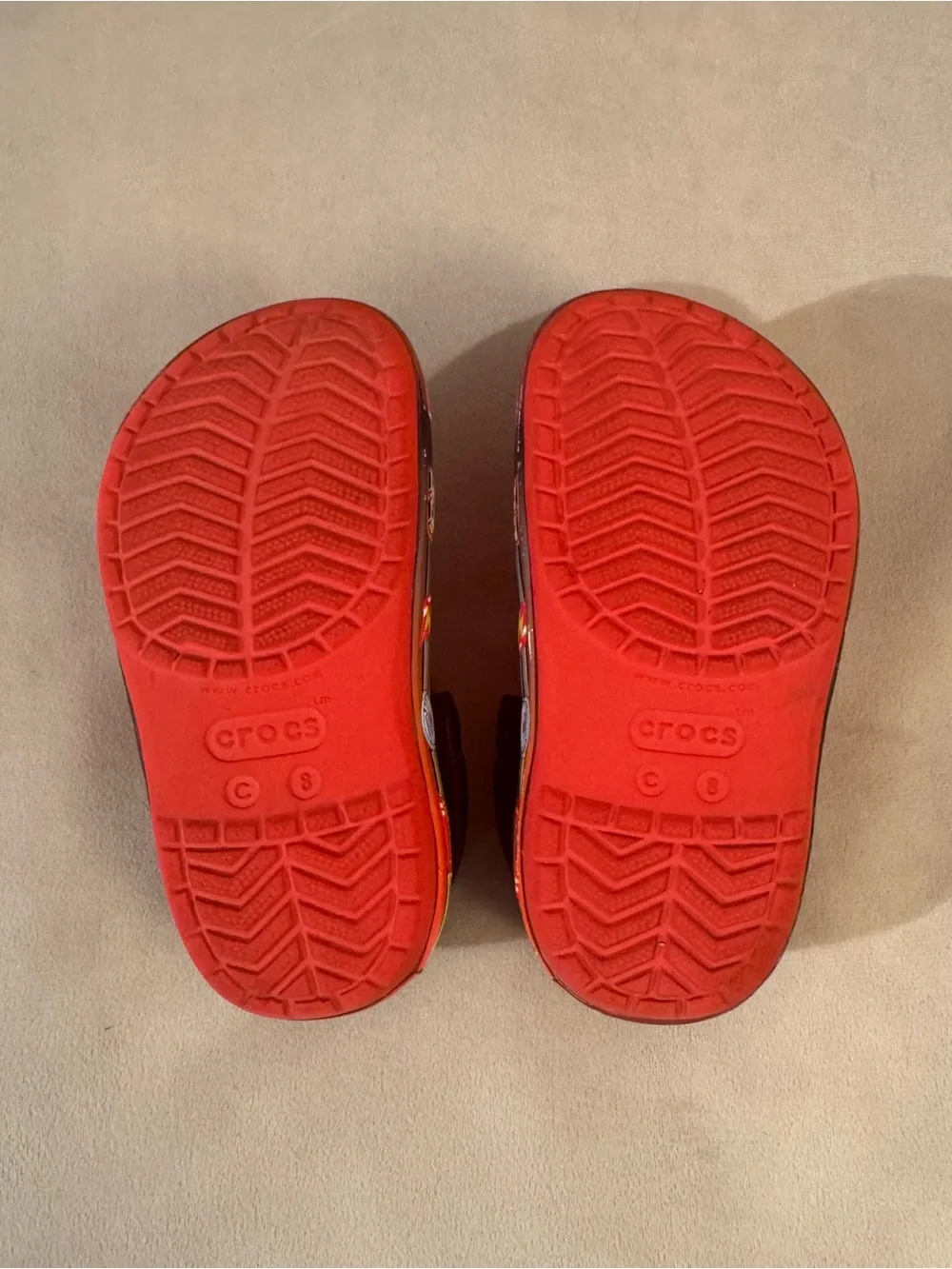 Toddler 8C Lightening McQueen Crocs